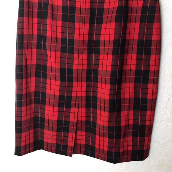 Vintage JH Collectibles Gingham 100% Wool Skirt - Picture 8 of 8